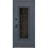Стальная дверь "Titanium" с окном и английской решеткой (терморазрыв 3к)