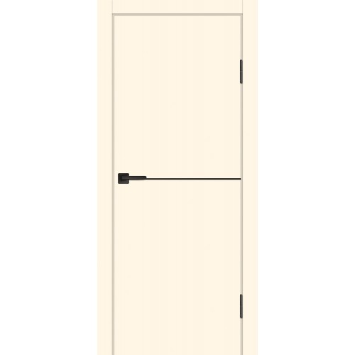 Дверь P-19 AL черный молдинг Магнолия
